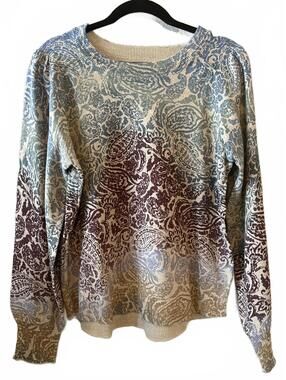 Democracy Large Long Sleeve Patterned Sweater